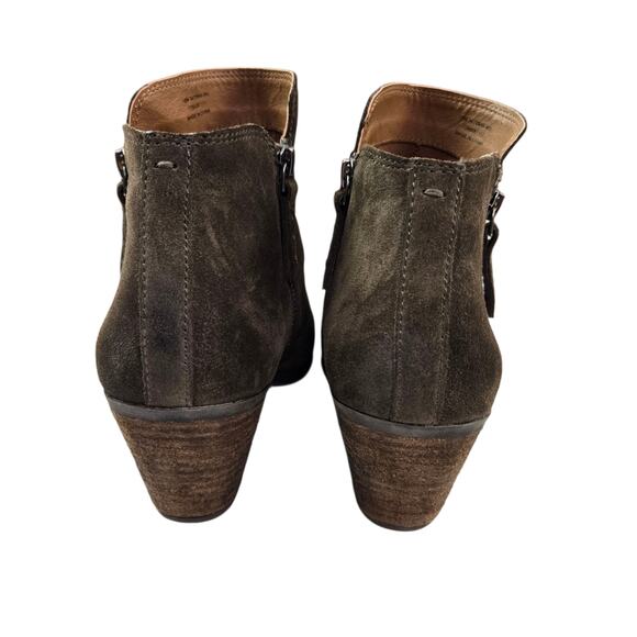 Frye Double Zip Bootie Size 10 Suede Brown Double Zip Ankle Boot Holly Judith - Picture 3 of 9